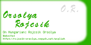 orsolya rojcsik business card